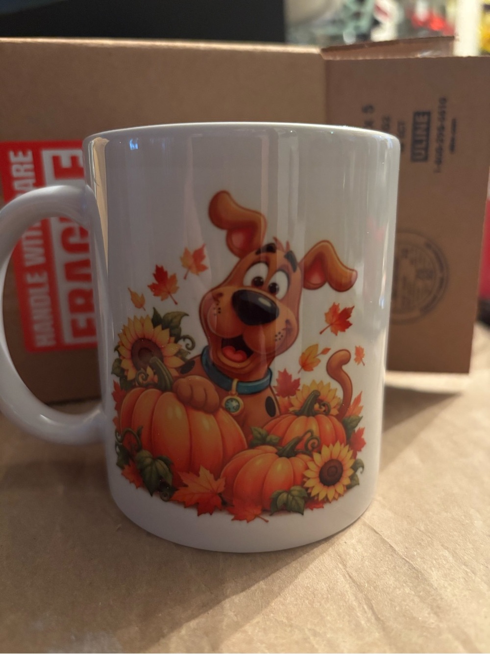 Scooby Doo Happy Fall yall  Dog Ceramic Mug - Seasonal Coffee Cup